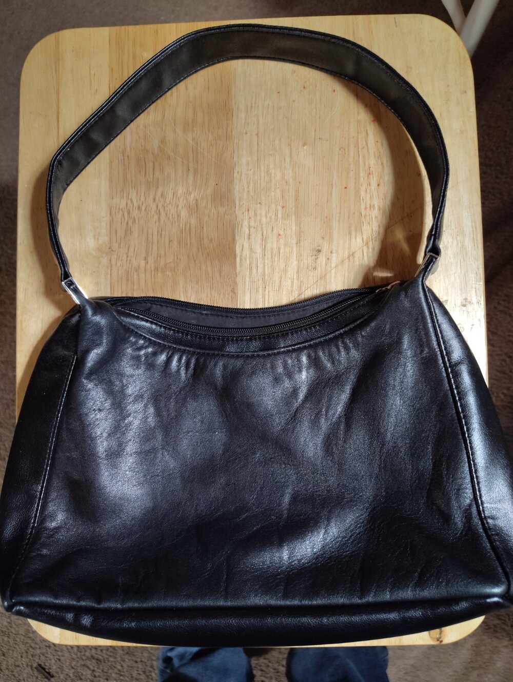 Kim Rogers Black Leather Shoulder Bag